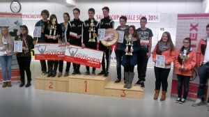 Gewinner Münster in der Mitte, Links Söll (2.) und Mieming rechts (3.)