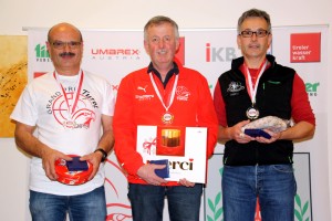 Bewerb 1 - Masters 1 (v.l.): Norbert Stefani (2.), Manfred Ladner (1.), Alois Larcher (3.)